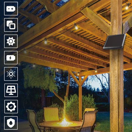 Girlanda świetlna SUNARI FLS-60 7,5m zewnętrzna 10 żarówek LED solarna IP44 Forever Light