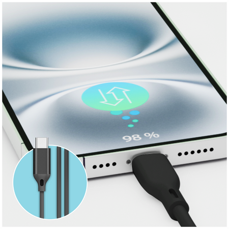 Forever słuchawki przewodowe EP-02 dokanałowe  USB-C czarne