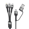XO kabel NB254 6w1 USB - USB-C + USB-C + microUSB + Lightning 1,2m czarny