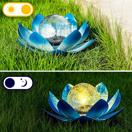 Lampa solarna LED SUNARI FLS-70 Kwiat Lotosu niebieski 3000K 600mAh Ni-MH Forever Light