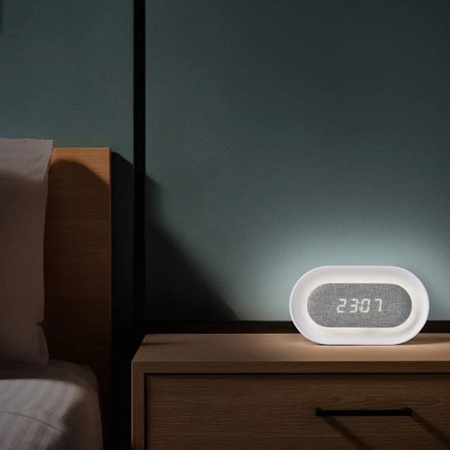 Budzik z nocną lampką LED PURE FNL-07 AKSEL biały podłużny Forever Light