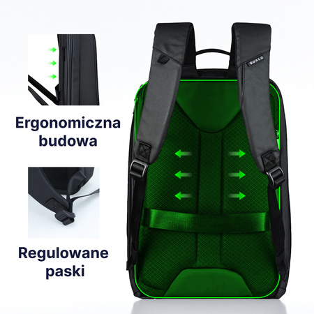 QUALO plecak sztywny wodoodporny  15,6' czarny QPS-W-BZ-01