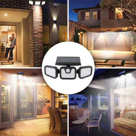 Lampa solarna LED SUNARI FLS-03 74*SMD PIR 8W 600lm 6000K 2400mAh Li-Ion Forever Light