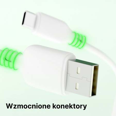 QUALO Recycling kabel USB-A - USB-C 1,5m 3A 60W biały QRC-AC-00