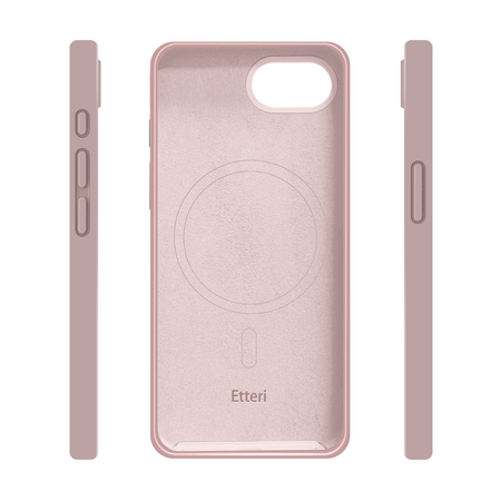 Etui Etteri Silicone Mag do iPhone 16e jasnoróżowe