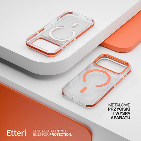 Etui Etteri Icy Mag do iPhone 17 Pro Max pomarańczowe