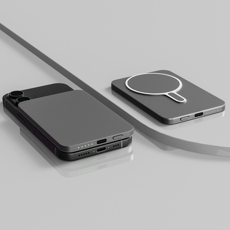 QUALO MagSafe power bank 5000 mAh 20W szary QMPB5-20-18