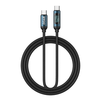 BWOO kabel Pleciony USB-C - USB-C 1m 60W z animowanym podświetleniem, czarny