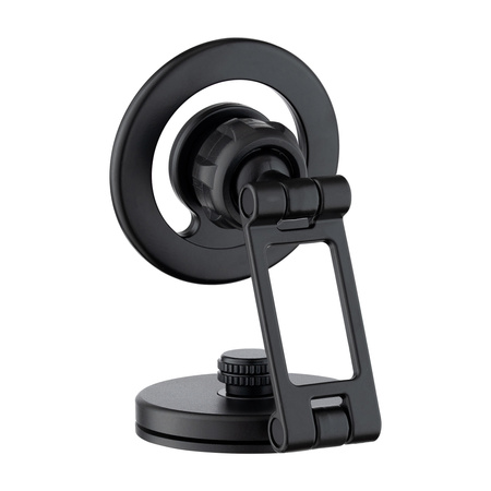 QUALO uchwyt samochodowy magnetyczny na szybę round czarny QUS-S-R-01