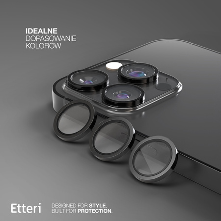 Etteri Camera Lens Protector szkło na aparat do iPhone 16 Pro / 16 Pro Max czarny