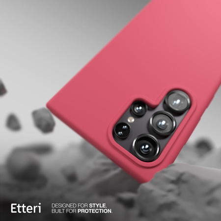 Etui Etteri Silicone Case do Samsung Galaxy S22 Ultra malinowe