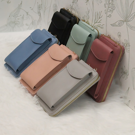 Torebka na telefon miętowa