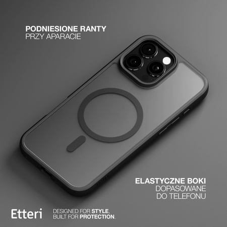 Etui Etteri Matt Mag do iPhone 15 Pro 6,1" czarne