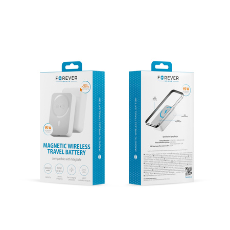 Forever powerbank bezprzewodowy MATB-400 20W 10000 mAh Qi2 biały