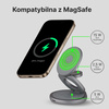 QUALO MagSafe Ładowarka indukcyjna z funkcją uchwytu 24W szara QMLI-24-18