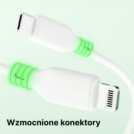 QUALO Recycling kabel USB-C - Lightning 1,5m 2,4A biały QRC-CL-00