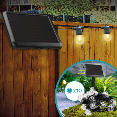 Girlanda świetlna SUNARI FLS-60 7,5m zewnętrzna 10 żarówek LED solarna IP44 Forever Light