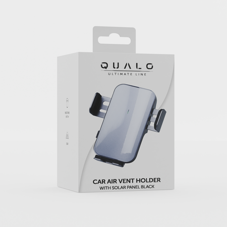 QUALO uchwyt samochodowy do kratki z panelem solarnym czarny QUS-K-PS-01