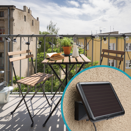 Girlanda świetlna SUNARI FLS-60 7,5m zewnętrzna 10 żarówek LED solarna IP44 Forever Light