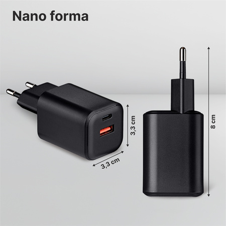 QUALO ładowarka sieciowa Nano PD 45W USB-C USB-A QLSN-CA-45-01