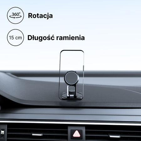 QUALO uchwyt samochodowy magnetyczny na szybę round clear S czarny QUSM-S-RCS-01