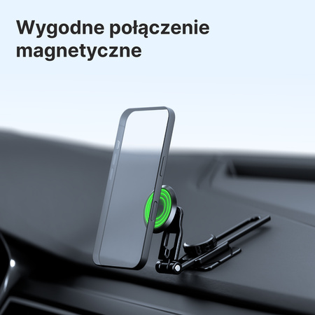 QUALO uchwyt samochodowy magnetyczny na szybę round clear S czarny QUSM-S-RCS-01