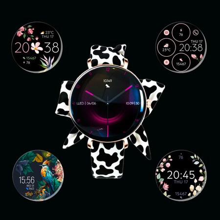 Forever Smartwatch SB-370 Lucca Różowe Złoto - Łaciaty Pasek