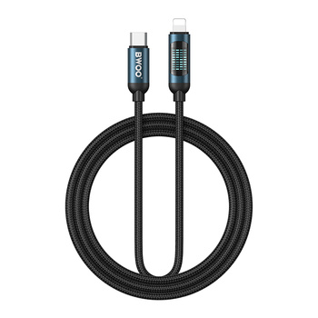 BWOO kabel Pleciony USB-C - Lightning 1m 27W z animowanym podświetleniem czarny