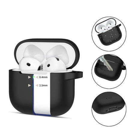 Etui Tech-Protect Silicone Hook do Airpods 4 czarne TTT