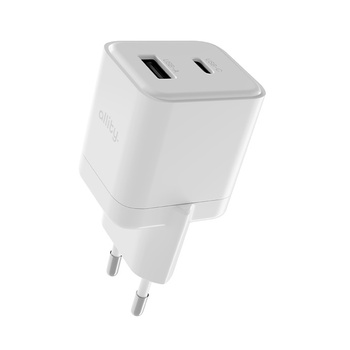 Allity ładowarka sieciowa GaN PD QC ATC-01-20WAC 1x USB-C 1x USB-A 20W biała