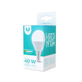Żarówka LED E14 G45 6W 230V 4500K 480lm Forever Light
